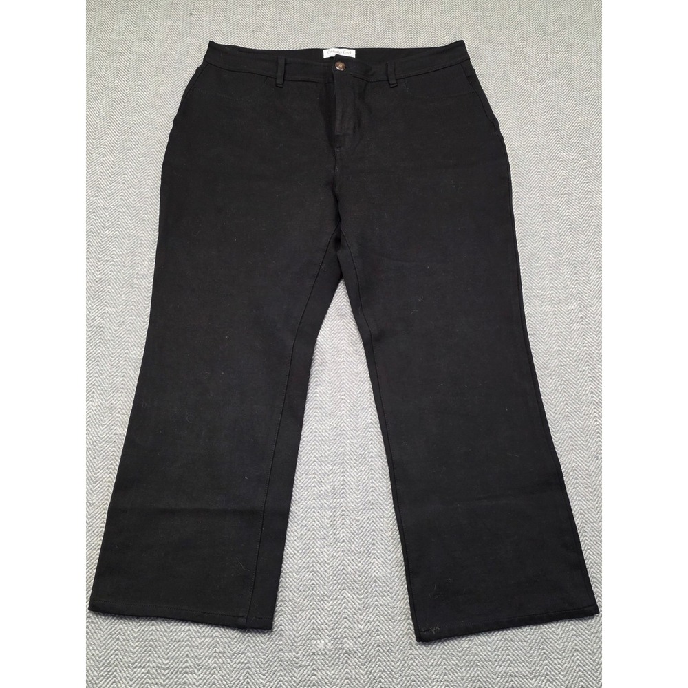 Coldwater Creek Womens Classic Fit Black Stretch Trousers Pants 14P Petite